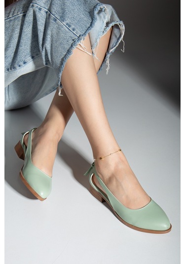 Volpen Cilt Kısa Topuk Ayakkabı Mint Yeşil Yeşil
