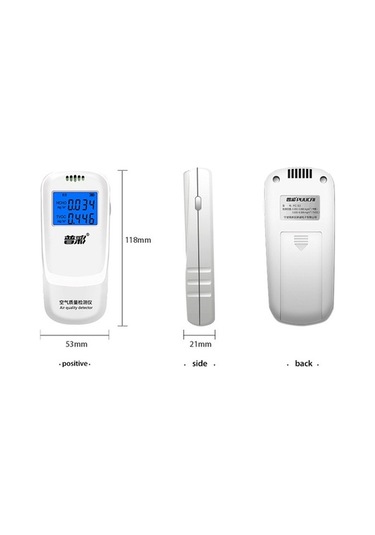 Pazly Lemestar Formaldehit & Voc Hava Kalitesi Ölçer, Pil Dahil, Beyaz Renk