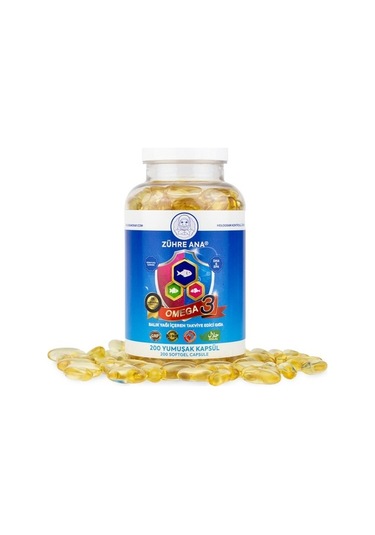 Zühre Ana Omega 3 Balık Yağı 200 Kap 1300 Mg