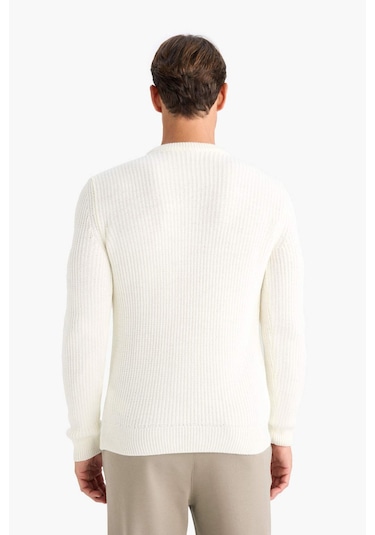 DeFacto Standart Fit Bisiklet Yaka Triko Kazak C8814AX24WNER100