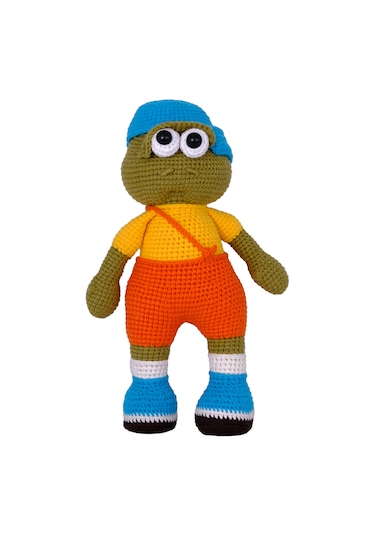 Amigurumi Kaplumbağa Tosbik - Mavi Şapkalı - Anatoya