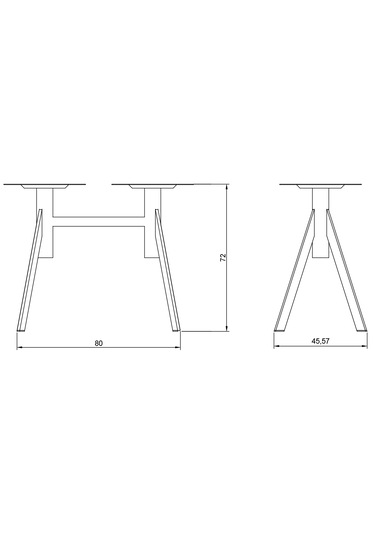 Gentaş Fl 102 Fuozleg Masa Ayağı Ayak 80 X 45,57 X 72 H Cm Siyah