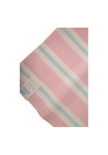 Cigit Çizgili Kız T-shırt 2-10 Yaş Pembe Mavi Çizgili Pembe Mavi Çizgili