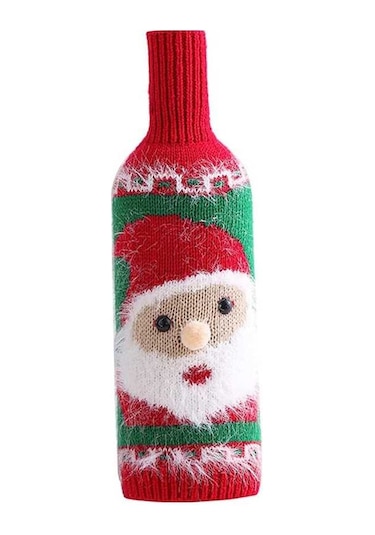 Pazly Yılbaşı Yapımı Suntek Şişesi Şarap Noel-baba Kapağı, El Bg