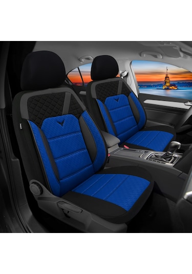 Minderland K1 - Suzuki Splash İle Uyumlu Koltuk Kılıfı, Tam Takım/mavi