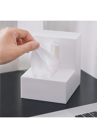 Sones Yaratıcı Basit Ev Plastik Peçete Kağıdı Saklama Kutusu Beyaz