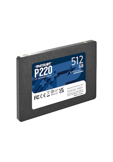 Patriot P220 2.5" 512 GB 550/500MB/S Sata3 SSD Disk P220S512G25
