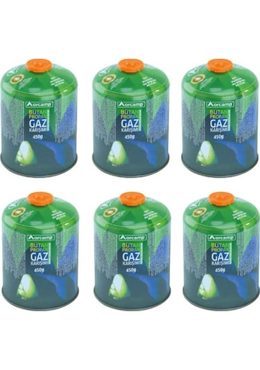Orcamp 450 gr Kamp Kartuş Tüpü 6 lı Çok Renkli