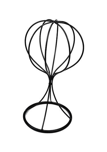 Balon Tarzı Şapka Askısı Masaüstü Dekoratif Peruk Sergileme Standı Siyah 22 Cm Diğer