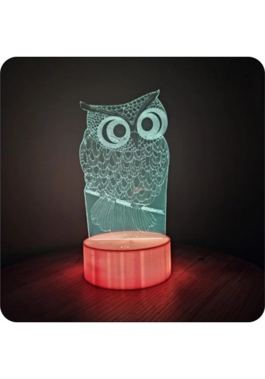 Jetjest Baykuş Figürlü 3d Led Gece Lambası