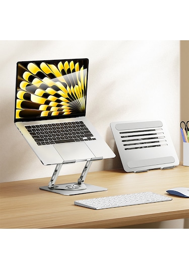 Recci Rho-m25 360 Derece Dönebilen Katlanabilir Laptop Ve Notebook Standı Gri