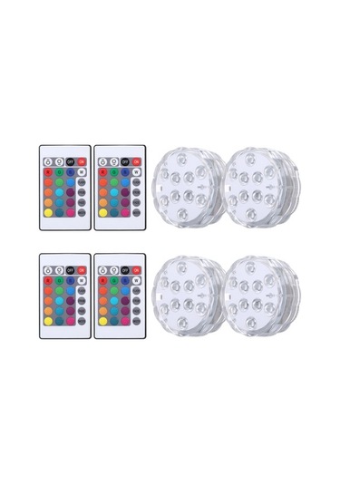 Trendooze Ve Uzaktan Suya Sualtı Su Rgbw Renk Pil Modu, Led'li Kumandalı Işığı, Ir Ip68 İle Havuz Geçirmez Değildir Dayanıklı, Dahil Çalışır. Aydınlatma Adet Aaa 4 3 16 10 Bb