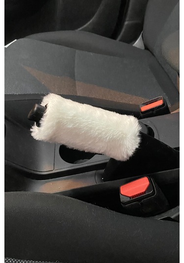 Yumuşak Peluş El Freni Süsü Beyaz Beyaz