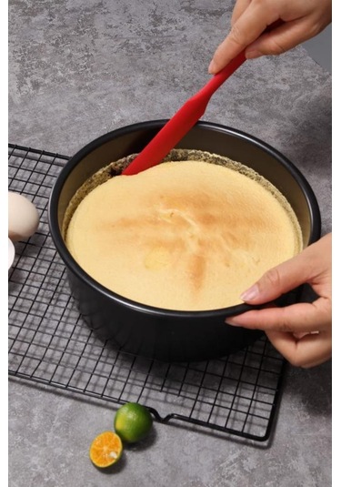 Silicolife Pasta Sıvama Spatulası, Silikon Çikolata Krema Reçel Sıyırma Sıvama Bıçağı Spatulası 25cm Kırmızı Kırmızı