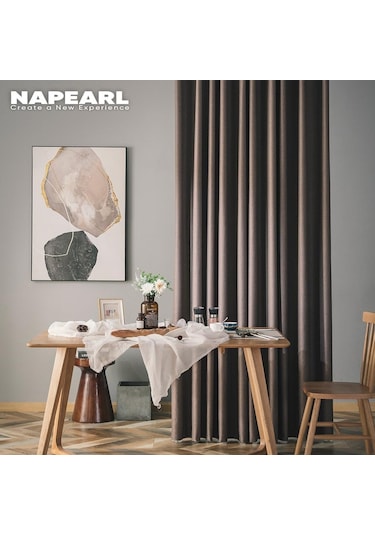 Krem 1 Adet Napearl 70% Karartma Perdesi Düz Renk Modern Tasarım Yatak Odası Halka Tipi Pencere Perdesi Oturma Odası Ev Dekor İçin W100cm X L130cm Krem
