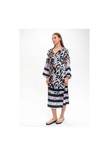 Mayovera Kimono - Modern Leopar Tasarım Çok Renkli