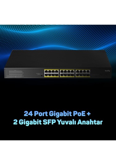 Cudy GS1028PS2 2 Port Sfp Vlan Cctv 24 Port Gigabit 300 W Poe+ Switch