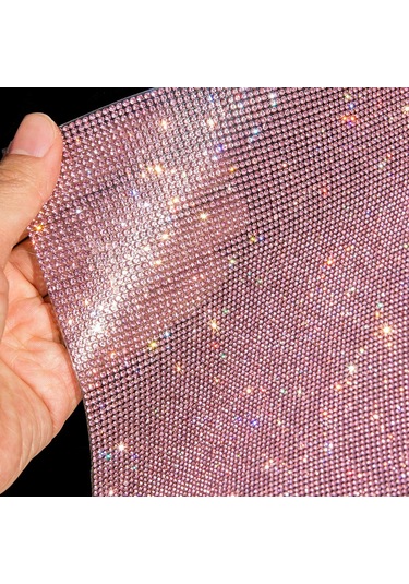 Reedark 9.4x15.8 İnç Kristal Taşlı Otomatik Yapışkan Sticker, 19440 Adet Taş, Hediye Kutusu Paketi Pembe