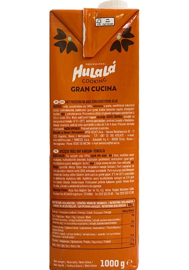 Hulala Bitkisel Krema Gran Cucina 1 Lt