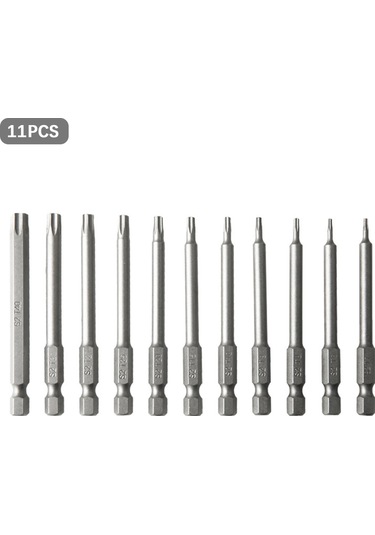 Singree 11 Parça Krom Vanadyum Çelik Tornavida Uç Seti - 120x80x10mm
