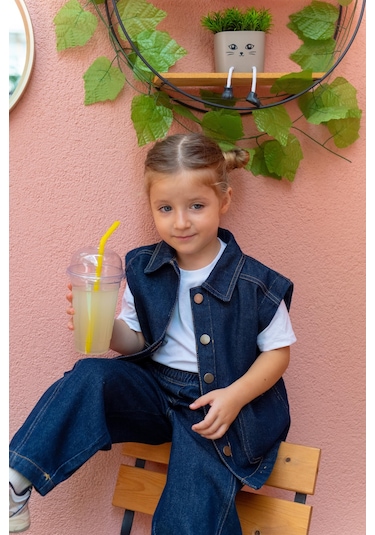 Cigit Kot Yelek 2-7 Yaş Mavi Mavi