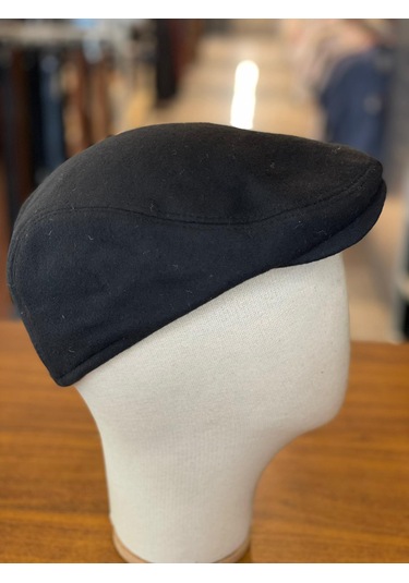 İngiliz London Model Kaşe Kumaş Kasket Şapka Siyah