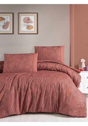 Bedline Ranforce Nevresim Takımı Çift Kişilik Effect Kiremit