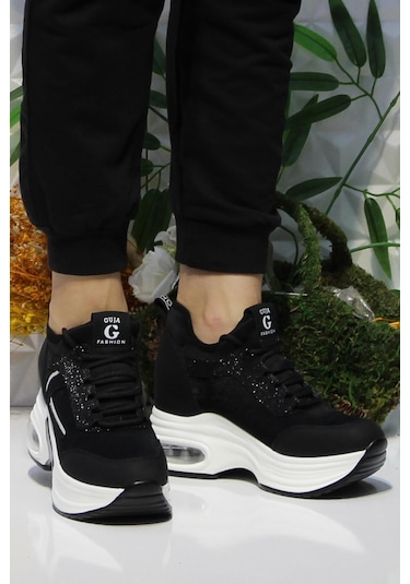 Fort Guja 24k300-1 Siyah Kalın Taban Sneaker Kadın Ayakkabı 001