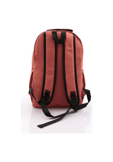 Young Maskotlu Çift Göz Okul Çantası51706 Gül Kuru, Turuncu, Kiremit Kırmızı Desenli