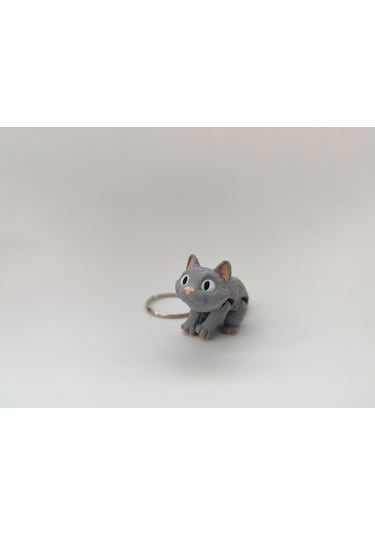 Sevimli Kedi Anahtarlık - 3d Baskı Özel Tasarım
