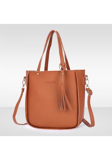 Parçalı Çanta Seti Kadın Pu Deri Omuz Çantası Dört Parça Siyah Diğer