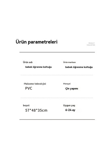 Bebek Öğrenme Koltuğu Çocuk Güvenliği Düşme Koruması Beyaz 1 Beyaz