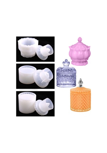 Xiyyadms Tip 3 Silikon Kalıp: Dıy Epoksi Reçine İle Ev Dekorasyonu, Makyaj Aletleri Ve Şeker Saklama Kutusu Beyaz