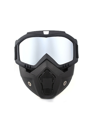 Tcherchi Ayrılabilir Motosiklet Kaskı Gümüş