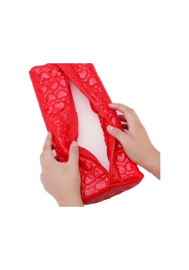 Kırmızı Tırnak Manikür Salonu Tırnak Sanat Araçları İçin Pu Deri Yastık İle Yumuşak Sünger Tırnak Sanat Yastık