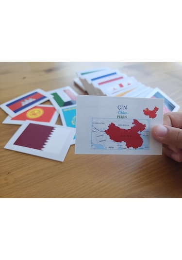 Asya Ülkeleri-harita-bayrak-başkent Kartları