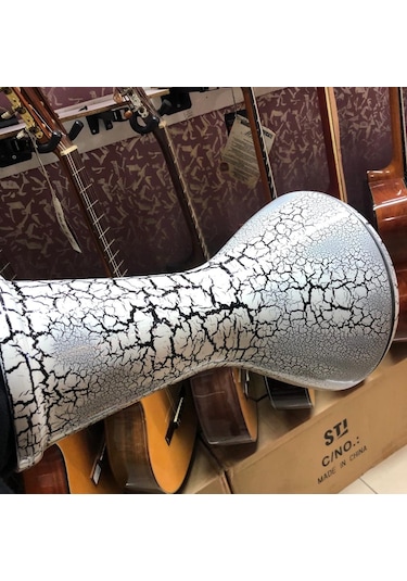 3040 Döküm Beyaz Çatlak Boyalı Darbuka/çömlek