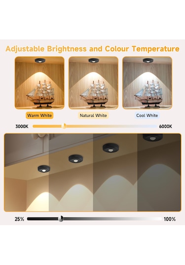 Kumandalı 3 Lü Spot Led Şarjlı Lamba 3 Işık Rengi Ayarlanabilir