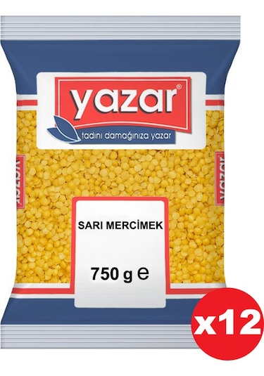 Yazar Sarı Mercimek 12 x 750 G