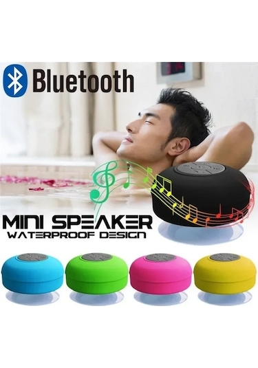 Zyzqstore Su Geçirmez Müzik Hoparlör, Işık Dahili Mikrofonlu, Büyük Vantuzlu