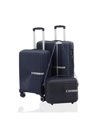 Mçs Polipropilen 3lü Valiz Seti Orta & Kabin & Makyaj V374 S24sy1000080-set 00008 Lacivert