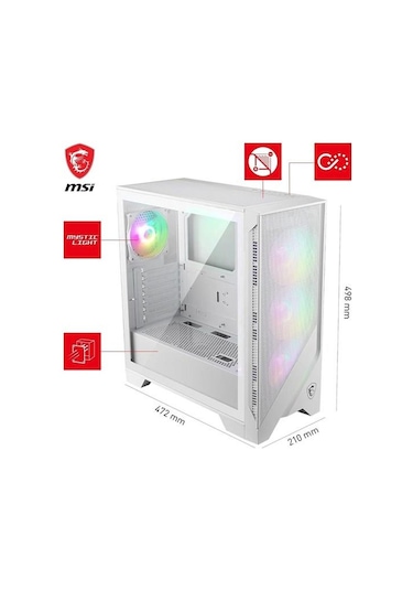 Msı Mag Force 320r Aırflow Whıte Gamıng Mıd-tower Pc Kasası Beyaz