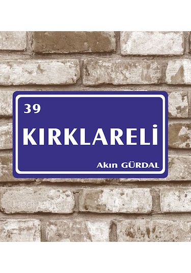 Kişiye Özel Metal Plaka Kırklareli 39 Retro Poster (29X15)
