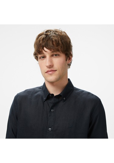 Nauticn Erkek Siyah Classic Fit Gömlek Düz W55101t Siyah