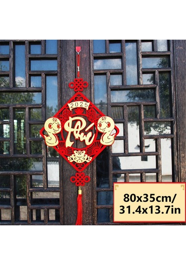 Geeroyoo 2025 Yılan Yılı Vietnam Yeni Yıl Dekoru - Geleneksel Felt Kumaştan Yapılmış Şans Süsü