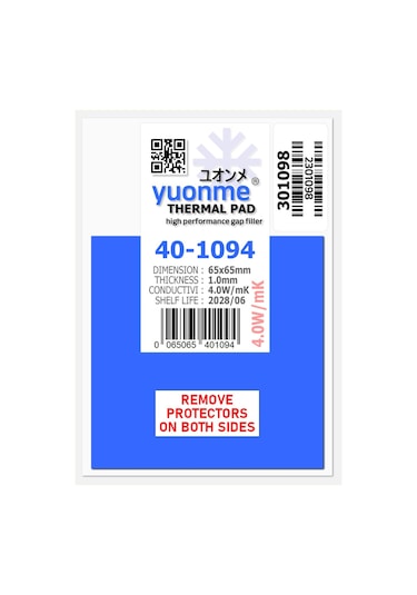 Yuonme Termal Ped / Thermal Pad 1.0mm 4.0w/mk 65x65mm 40-1094