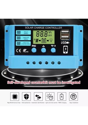 Sones 30a Solar Şarj Kontrol Cihazı 12v / 24v Lityum Kurşun-asit Akü Şarj Deşarj Pv Kontrol Cihazı