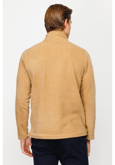 İgs Erkek Camel Standart Yarım Fermuar Polar Camel