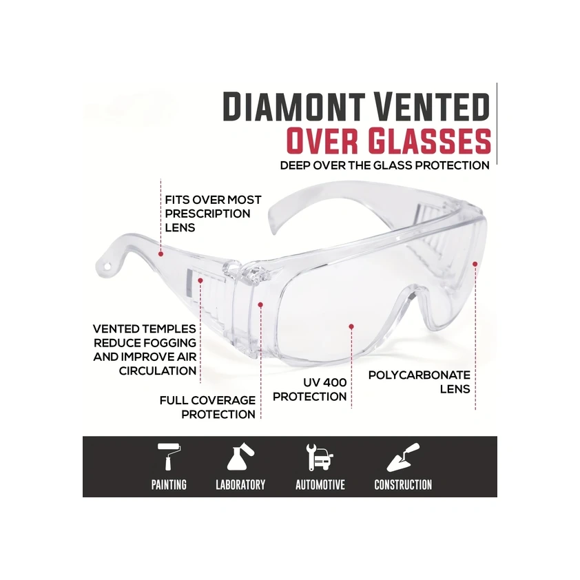 Willowhaven Gri Anti Fog Güvenlik Gözlüğü Toz Darbeye Dayanıklı Sprey Geçirmez İç Ve Dış Kullanım