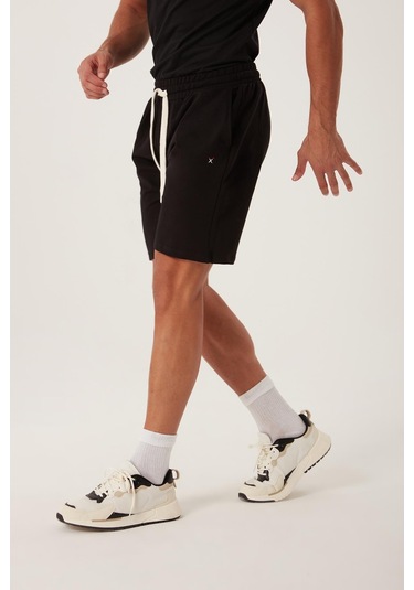 Erkek Golf Nakışlı 2 Iplik Şort Siyah